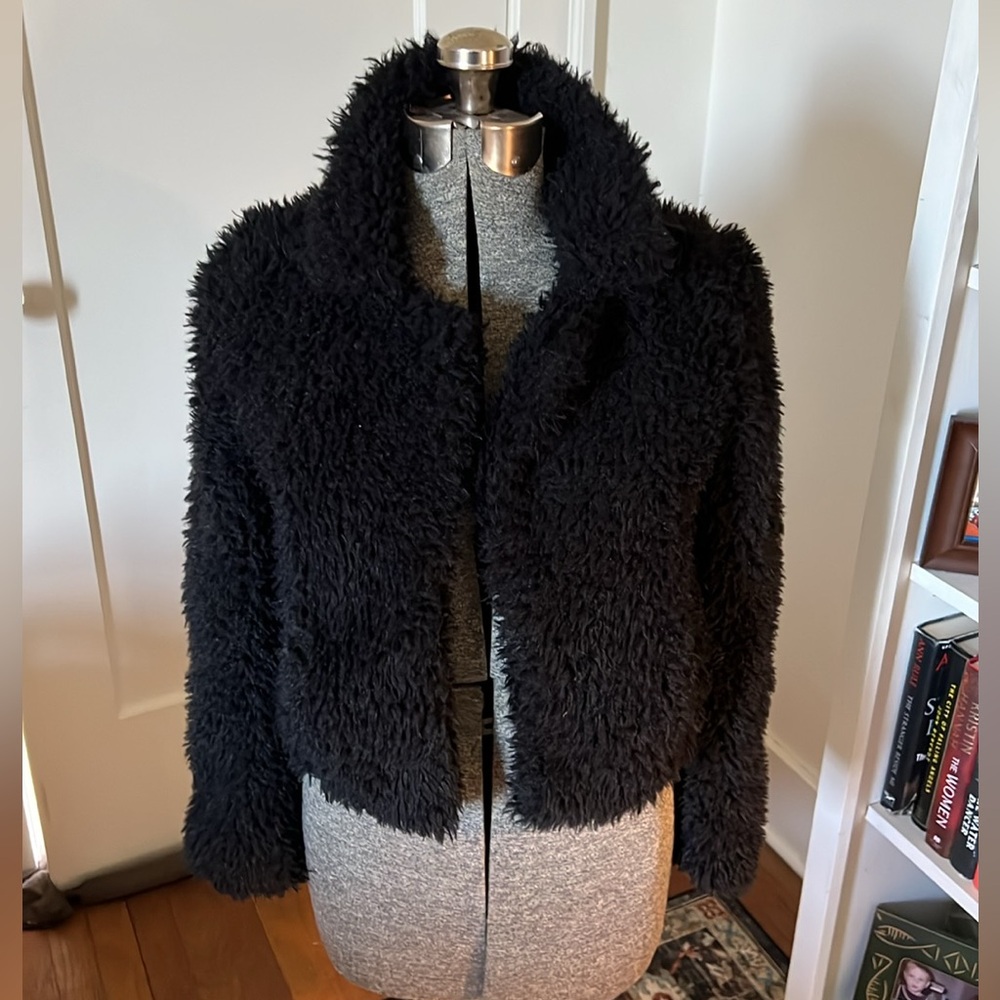 BlankNYC faux fur black jacket Size XS